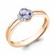 Золотое кольцо AQUAMARINE 964243к с бриллиантом и танзанитом