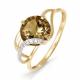 Золотое кольцо КЮЗ Del'ta D310252 с фианитом и раухтопазом