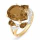 Золотое кольцо КЮЗ Del'ta D310380 с фианитом и раухтопазом