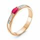 Золотое кольцо КЮЗ Del'ta DБР410721 с бриллиантом и рубином