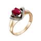 Золотое кольцо КЮЗ Del'ta DБР411461 с бриллиантом и рубином