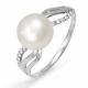Серебряное кольцо КЮЗ Del'ta Dс110921 с фианитом и жемчугом