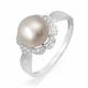 Серебряное кольцо КЮЗ Del'ta Dс111687 с фианитом и жемчугом