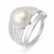 Серебряное кольцо КЮЗ Del'ta Dс112406 с фианитом и жемчугом
