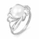 Серебряное кольцо КЮЗ Del'ta Dс113621 с фианитом и жемчугом
