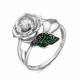 Серебряное кольцо КЮЗ Del'ta Dс117259 с фианитом и кварцем