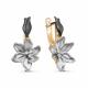 Серьги из золочёного серебра КЮЗ Del'ta Dс129029пз с фианитом