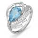 Серебряное кольцо КЮЗ Del'ta Dс310369 с фианитом и кварцем