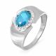 Серебряное кольцо КЮЗ Del'ta Dс312210 с фианитом и кварцем