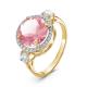 Серебряное кольцо КЮЗ Del'ta Dс313770пзл с фианитом и кварцем