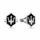 Серебряные запонки КЮЗ Del'ta Dс660099 с фианитом и эмалью