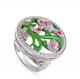 Серебряное кольцо KABAROVSKY K1-007-8101 с фианитом, керамикой, эмалью и Swarovski