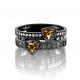 Серебряное кольцо KABAROVSKY K1-052-2989 с фианитом, цитрином и керамикой