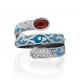 Серебряное кольцо KABAROVSKY K1-160-0105 с фианитом и эмалью
