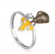 Серебряное кольцо KABAROVSKY K11-115-7901 с фианитом и эмалью