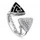 Серебряное кольцо KABAROVSKY K11-171-7902 с фианитом и эмалью