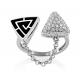 Серебряное кольцо KABAROVSKY K11-171-7902 с фианитом и эмалью