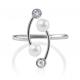 Серебряное кольцо KABAROVSKY K11-173-1500 с фианитом и жемчугом