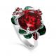 Серебряное кольцо KABAROVSKY K11-267-40301 с фианитом и эмалью