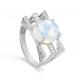 Серебряное кольцо KABAROVSKY K11-579-9000 с фианитом и лунным камнем