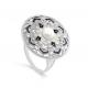 Серебряное кольцо KABAROVSKY K11-719-1501 с фианитом, жемчугом и эмалью