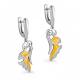 Серебряные серьги KABAROVSKY K12-041-8101 с эмалью и Swarovski