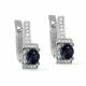 Серьги из белого золота KABAROVSKY K12-11650-1100 с бриллиантом и сапфиром