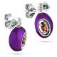 Серебряные серьги KABAROVSKY K12-123-0926 с эмалью и Swarovski