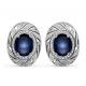 Серебряные серьги KABAROVSKY с звездчатым сапфиром и фианитом swarovski K12-188-1400