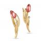 Серьги из лимонного золота KABAROVSKY K12-21003-1022 с бриллиантом и финифтью