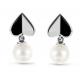 Серебряные серьги KABAROVSKY K12-225-1502 с эмалью и жемчугом Swarovski