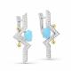 Серебряные серьги KABAROVSKY K12-299-80184 с фианитом и агатом