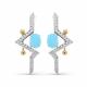 Серебряные серьги KABAROVSKY K12-299-80184 с фианитом и агатом