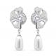 Серебряные серьги KABAROVSKY K12-399-1500 с фианитом и жемчугом