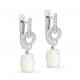 Серебряные серьги KABAROVSKY K12-401-6200 с фианитом и перламутром
