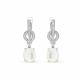 Серебряные серьги KABAROVSKY K12-401-6200 с фианитом и перламутром