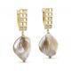 Серьги из лимонного серебра KABAROVSKY K12-415-6287 с фианитом и перламутром