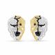 Серьги из золочёного серебра KABAROVSKY K12-456-41002 с фианитом и эмалью