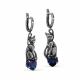 Серьги из черненого серебра KABAROVSKY K12-472-40883 с шпинелью