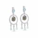 Серебряные серьги KABAROVSKY K12-577-8700 с топазом, фианитом и лунным камнем