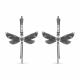 Серьги из черненого серебра KABAROVSKY K12-680-7983 с фианитом