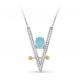 Серебряное колье KABAROVSKY K16-298-80184 с фианитом и агатом