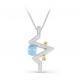 Серебряное колье KABAROVSKY K16-299-80184 с фианитом и агатом