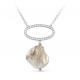 Серебряное колье KABAROVSKY K16-416-6200 с фианитом и перламутром