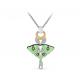 Серебряное колье KABAROVSKY K16-625-7901 с фианитом и эмалью