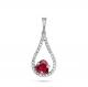 Серебряная подвеска KABAROVSKY K3-085-2100 с родолитом и Swarovski