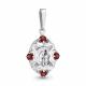 Серебряная подвеска-иконка Божией Матери Казанская AQUAMARINE с гранатом А2226903
