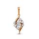 Подвеска из золочёного серебра AQUAMARINE А23532-п с Swarovski