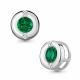 Серебряная подвеска AQUAMARINE А23649АГ с фианитом и гидротермальным изумрудом