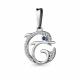 Серебряная подвеска AQUAMARINE А24193АБ с фианитом и гидротермальным сапфиром